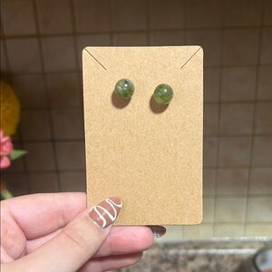 Elegant Vintage Green Stud Earrings